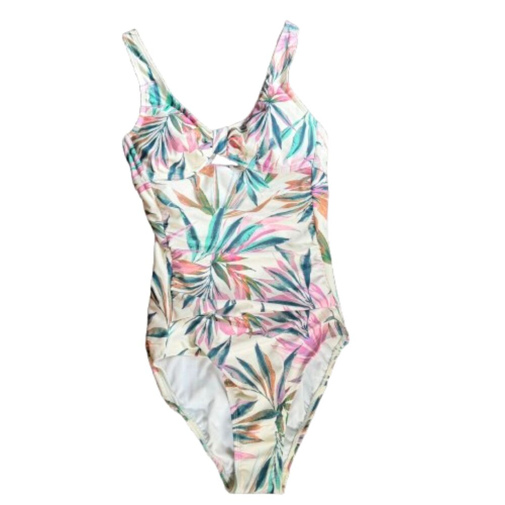 Shade & Shore NWOT Tropical Leaf One Piece Swimsuit Size XS